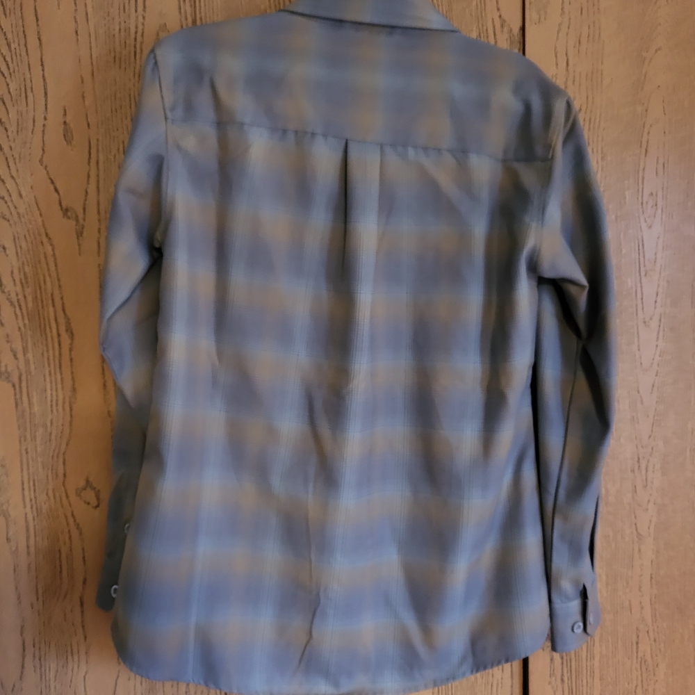 Dixxon Flannel Shirt in Gray and Gold Large Women's NWT - Picture 2 of 4